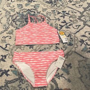 Z by Zella Pink Static Shibori Print 2 Piece - size 14.